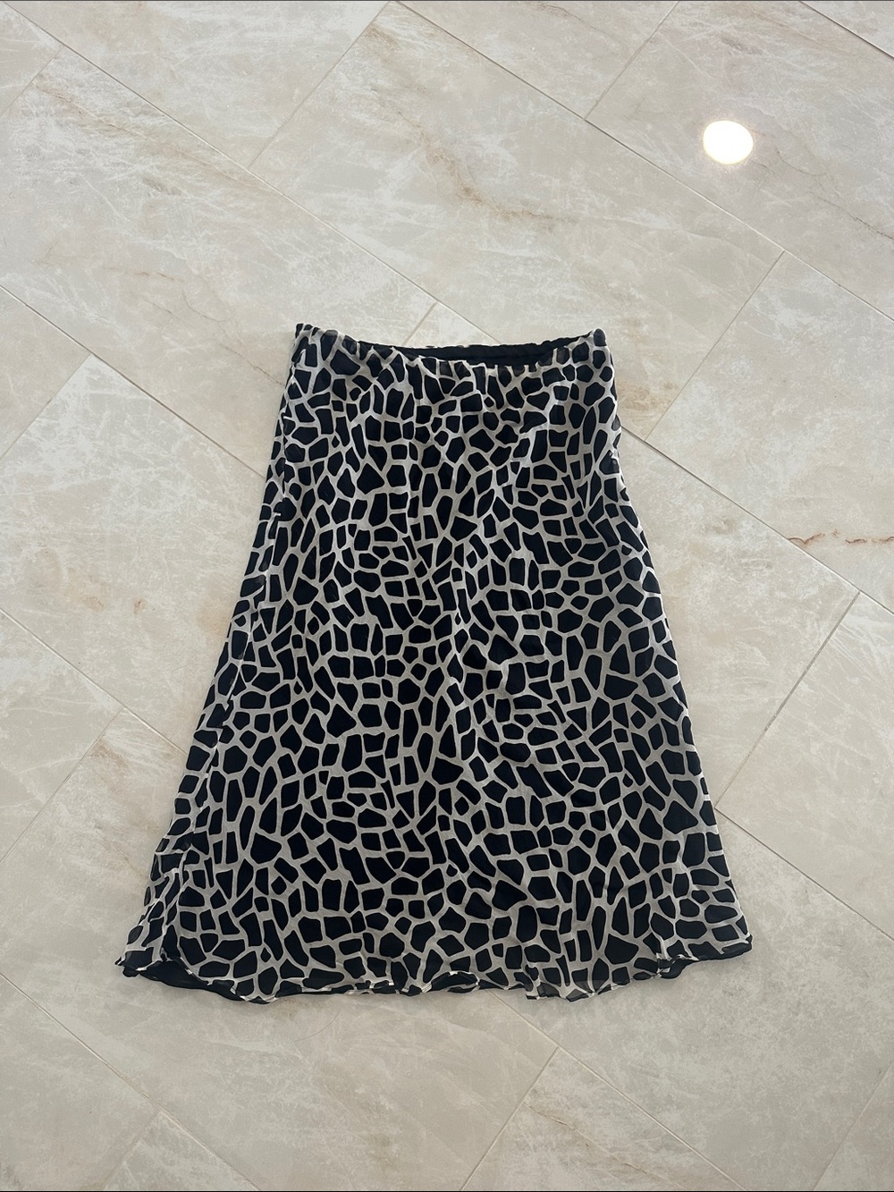 Russell Kemp Black & Cream Mosaic A-Line Skirt